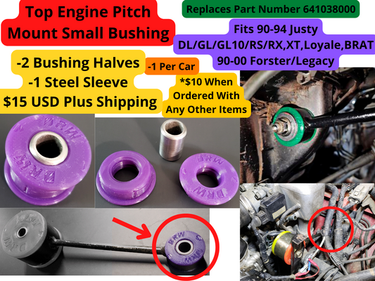 Subaru Engine Pitch Mount. Small Bushing. Subaru GL, DL, Leone, BRAT, Loyale, Legacy, Forester