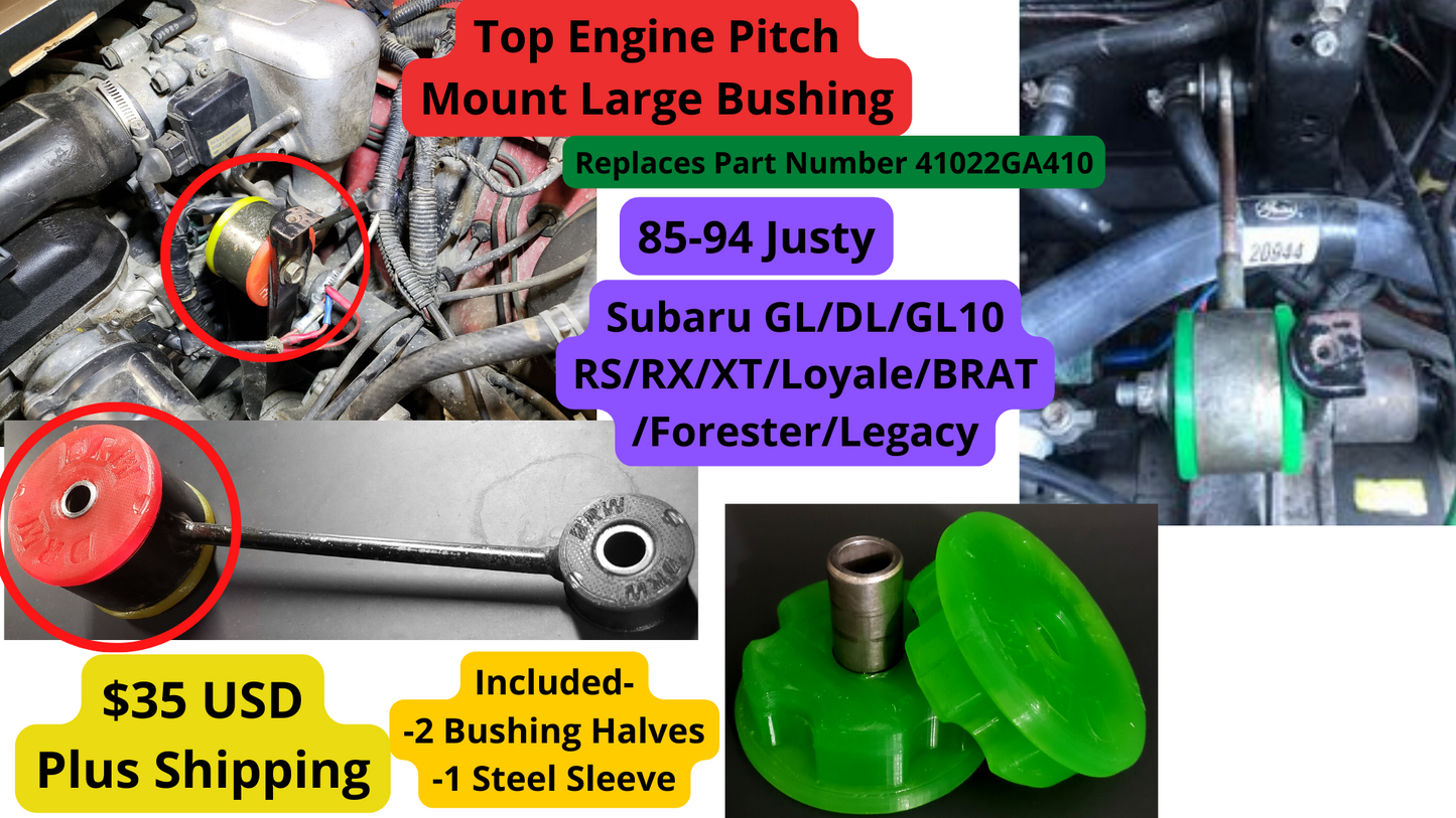 Subaru Engine Pitch Mount Large Bushing Subaru Justy,GL,GL10,RS,RX,XT,Loyale,Leone,BRAT,Forester,Legacy D1003-SUB-EN