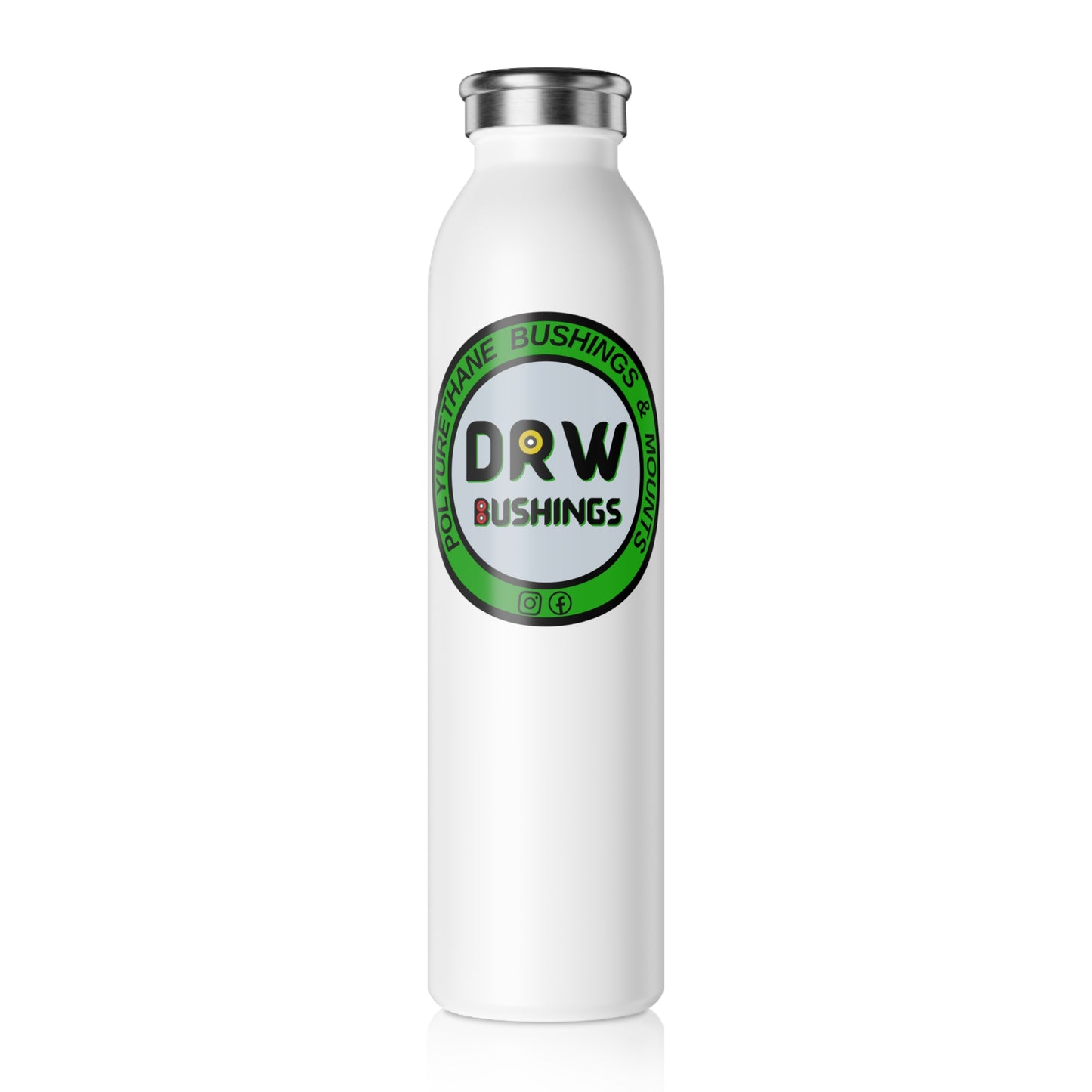 DRW Logo. Slim Water Bottle