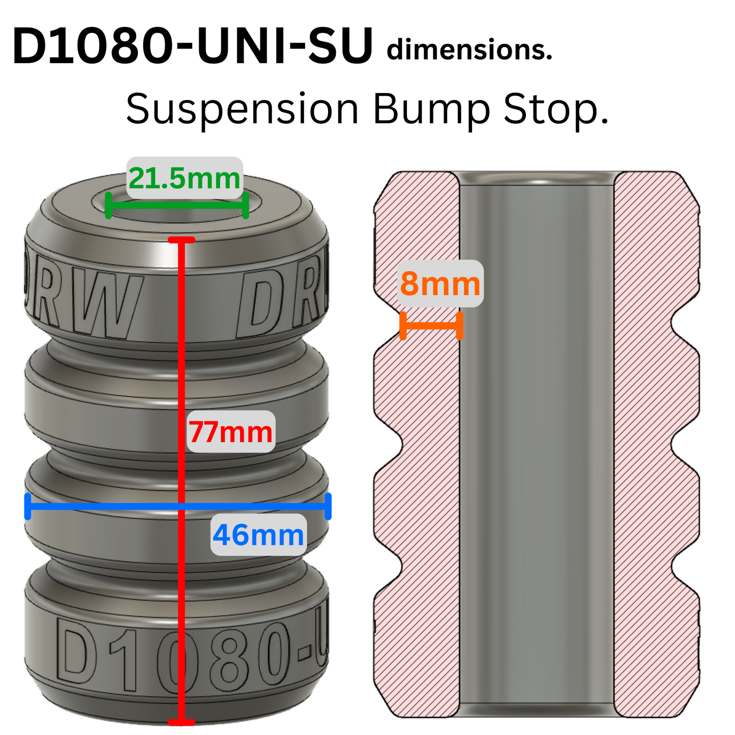 Suspension Bump Stops. D1080-UNI-SU