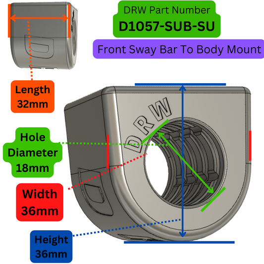 Subaru Front Sway Bar Inner Mounts. PN-D1057-SUB-SU