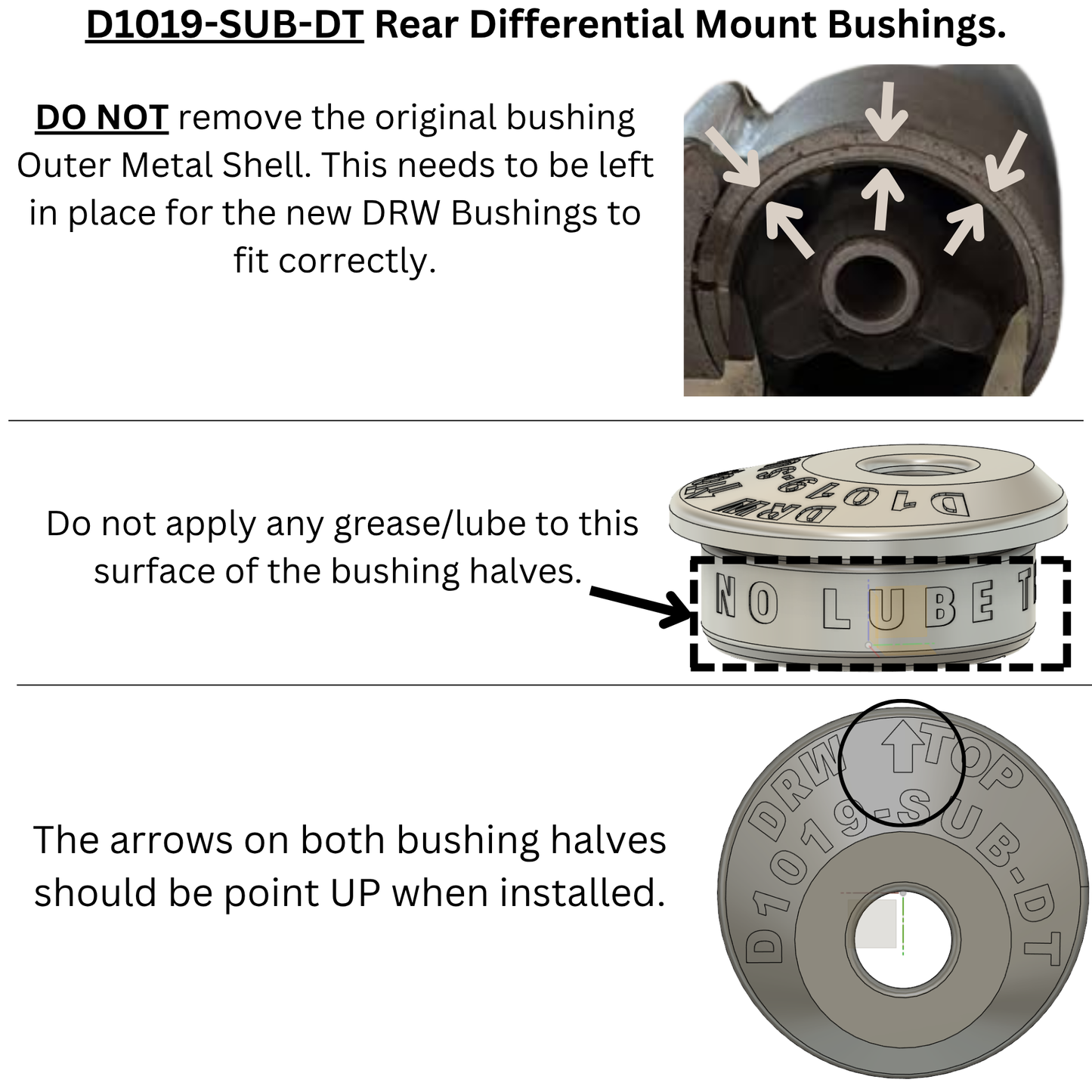 89'-94' Justy Rear Differential Mount Bushings
