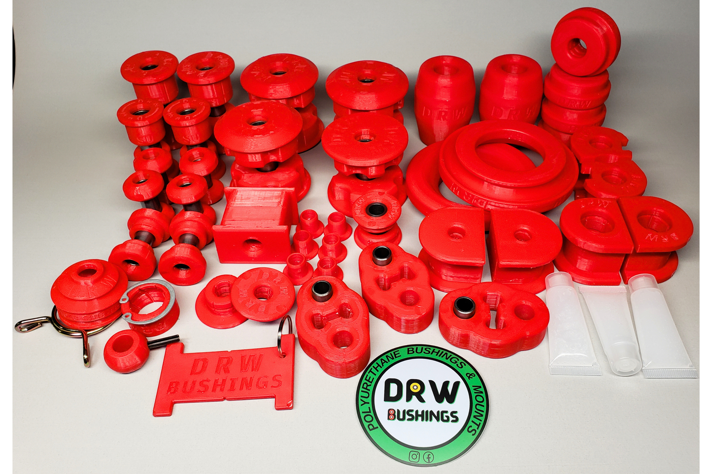 This is not an exact representation of the 2WD set as this photo includes the 4WD bushings as well. See the listing description for an accurate parts list.