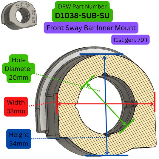 Subaru Front Sway Bar Inner Mounts. PN-D1038-SUB-SU