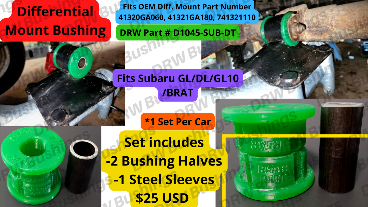 Rear Diff Mount Bushing. Subaru GL/DL/BRAT For Single Bushing Mount 49mm O.D.