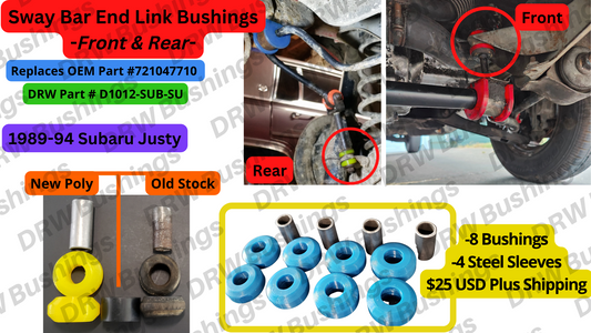 89'-94' Subaru Justy Front AND rear Sway Bar End Link Bushings