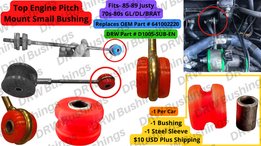 Engine Pitch Mount Firewall End Bushing. Subaru Justy, GL, DL, BRAT